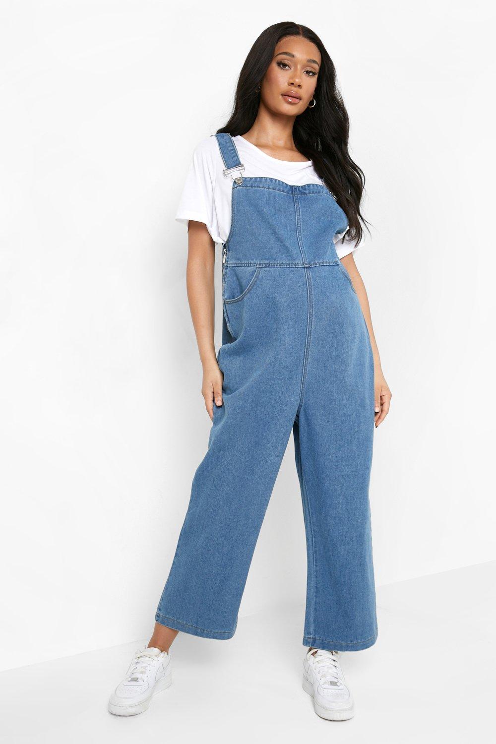 Denim wide fashion leg dungarees